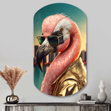 Flamingo Gangster In NYC III - Asymmetric Metal Wall Art