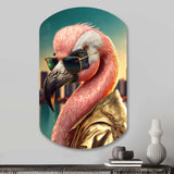 Flamingo Gangster In NYC III - Asymmetric Metal Wall Art