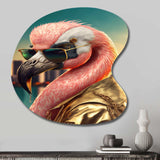 Flamingo Gangster In NYC III - Asymmetric Metal Wall Art