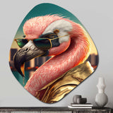 Flamingo Gangster In NYC III - Asymmetric Metal Wall Art