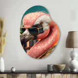 Flamingo Gangster In NYC III - Asymmetric Metal Wall Art