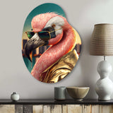 Flamingo Gangster In NYC III - Asymmetric Metal Wall Art