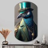 Peacock Gangster In NYC II - Asymmetric Metal Wall Art