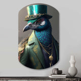 Peacock Gangster In NYC II - Asymmetric Metal Wall Art