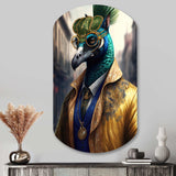 Peacock Gangster In NYC III - Asymmetric Metal Wall Art