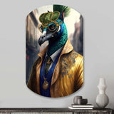 Peacock Gangster In NYC III - Asymmetric Metal Wall Art