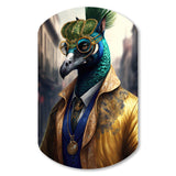 Peacock Gangster In NYC III - Asymmetric Metal Wall Art