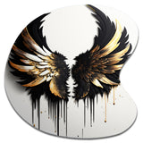 Black Silver And Gold Angel Wings III - Asymmetric Metal Wall Art