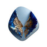 Blue And Gold Angel Wings V - Asymmetric Metal Wall Art