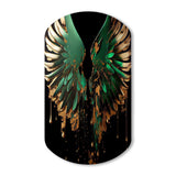 Green And Gold Angel Wings II - Asymmetric Metal Wall Art