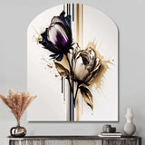 Purple Flower Flower On Abstract Paint III - Asymmetric Metal Wall Art