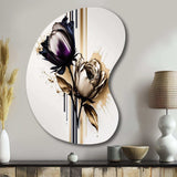 Purple Flower Flower On Abstract Paint III - Asymmetric Metal Wall Art