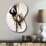 Purple Flower Flower On Abstract Paint III - Asymmetric Metal Wall Art