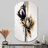 Purple Flower Flower On Abstract Paint III - Asymmetric Metal Wall Art