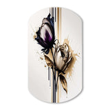 Purple Flower Flower On Abstract Paint III - Asymmetric Metal Wall Art