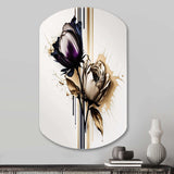 Purple Flower Flower On Abstract Paint III - Asymmetric Metal Wall Art