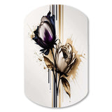 Purple Flower Flower On Abstract Paint III - Asymmetric Metal Wall Art