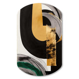 Modern Green Art Deco II - Asymmetric Metal Wall Art