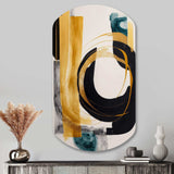 Modern Green Art Deco III - Asymmetric Metal Wall Art