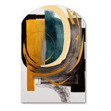 Modern Green Art Deco IV - Asymmetric Metal Wall Art