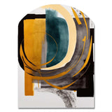 Modern Green Art Deco IV - Asymmetric Metal Wall Art