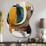 Modern Green Art Deco IV - Asymmetric Metal Wall Art