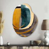 Modern Green Art Deco IV - Asymmetric Metal Wall Art