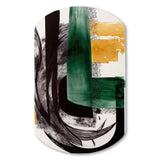 Modern Green Art Deco VI - Asymmetric Metal Wall Art