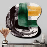 Modern Green Art Deco VI - Asymmetric Metal Wall Art