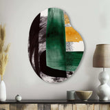 Modern Green Art Deco VI - Asymmetric Metal Wall Art