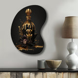 Chic Black And Gold Perfume Bottle VIII - Asymmetric Metal Wall Art