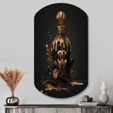 Chic Black And Gold Perfume Bottle VIII - Asymmetric Metal Wall Art