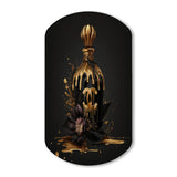 Chic Black And Gold Perfume Bottle VIII - Asymmetric Metal Wall Art