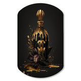 Chic Black And Gold Perfume Bottle VIII - Asymmetric Metal Wall Art