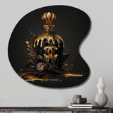 Chic Black And Gold Perfume Bottle VIII - Asymmetric Metal Wall Art