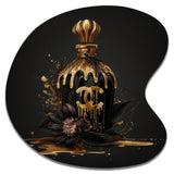 Chic Black And Gold Perfume Bottle VIII - Asymmetric Metal Wall Art