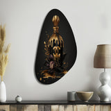 Chic Black And Gold Perfume Bottle VIII - Asymmetric Metal Wall Art