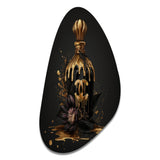 Chic Black And Gold Perfume Bottle VIII - Asymmetric Metal Wall Art