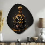 Chic Black And Gold Perfume Bottle VIII - Asymmetric Metal Wall Art