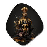 Chic Black And Gold Perfume Bottle VIII - Asymmetric Metal Wall Art