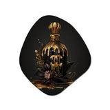 Chic Black And Gold Perfume Bottle VIII - Asymmetric Metal Wall Art