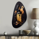 Chic Black And Gold Perfume Bottle IX - Asymmetric Metal Wall Art