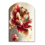 Bold Red Floral Design I - Asymmetric Metal Wall Art