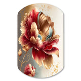 Bold Red Floral Design I - Asymmetric Metal Wall Art