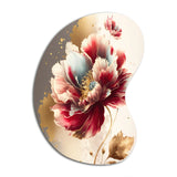 Bold Red Floral Design II - Asymmetric Metal Wall Art