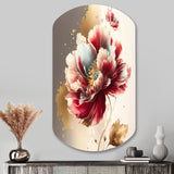 Bold Red Floral Design II - Asymmetric Metal Wall Art