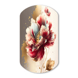 Bold Red Floral Design II - Asymmetric Metal Wall Art