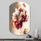 Bold Red Floral Design II - Asymmetric Metal Wall Art