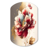 Bold Red Floral Design II - Asymmetric Metal Wall Art