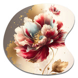 Bold Red Floral Design II - Asymmetric Metal Wall Art